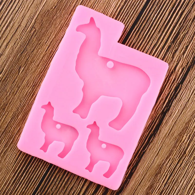 Блестящая лама животное силиконовая форма для брелоков верблюжья цепочка ключей