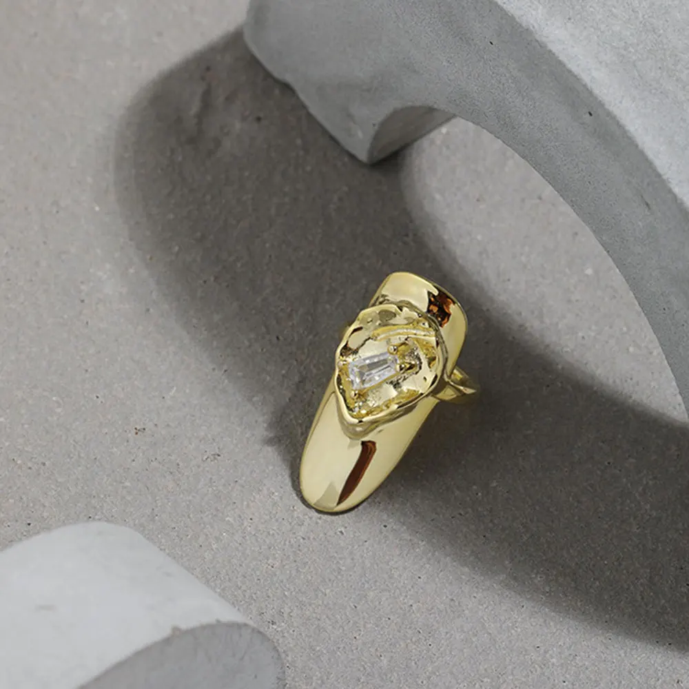 Женское кольцо для ногтей ANDYWEN из стерлингового серебра 100% пробы с фианитами 925