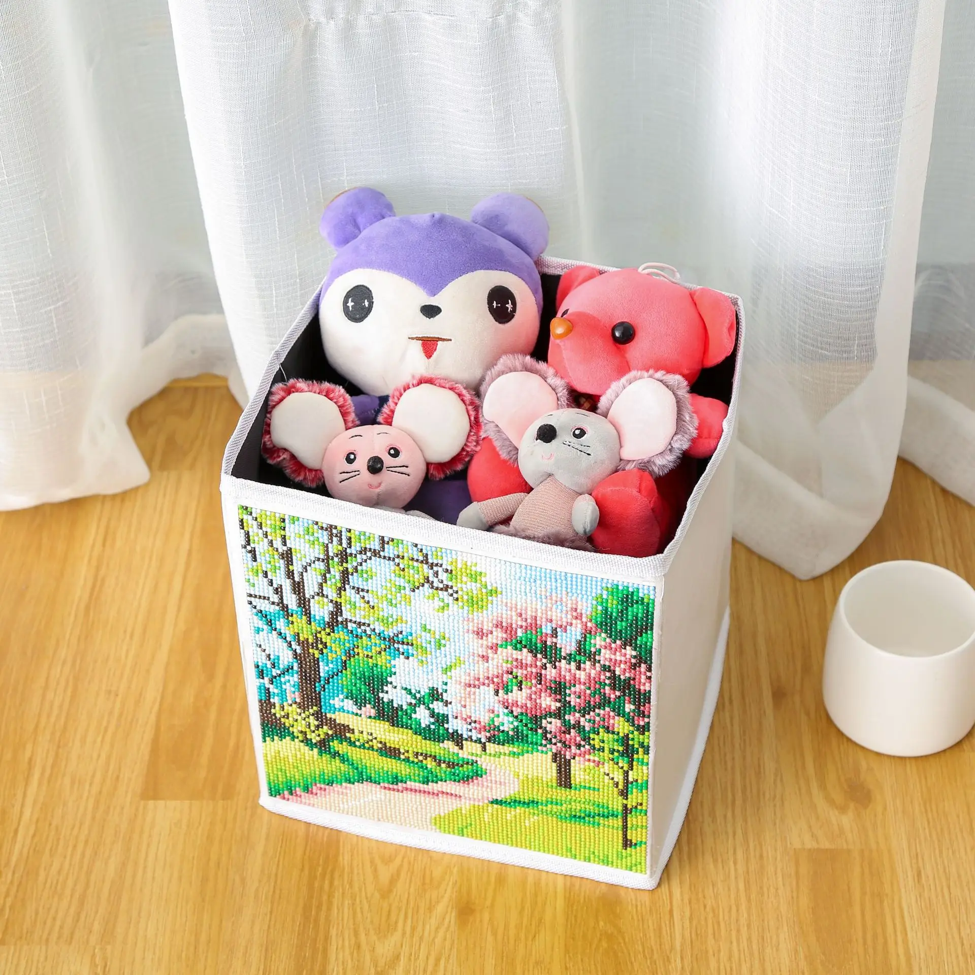 Набор для рисования с круглыми камнями и полотном Стикеры корзины ручной работы