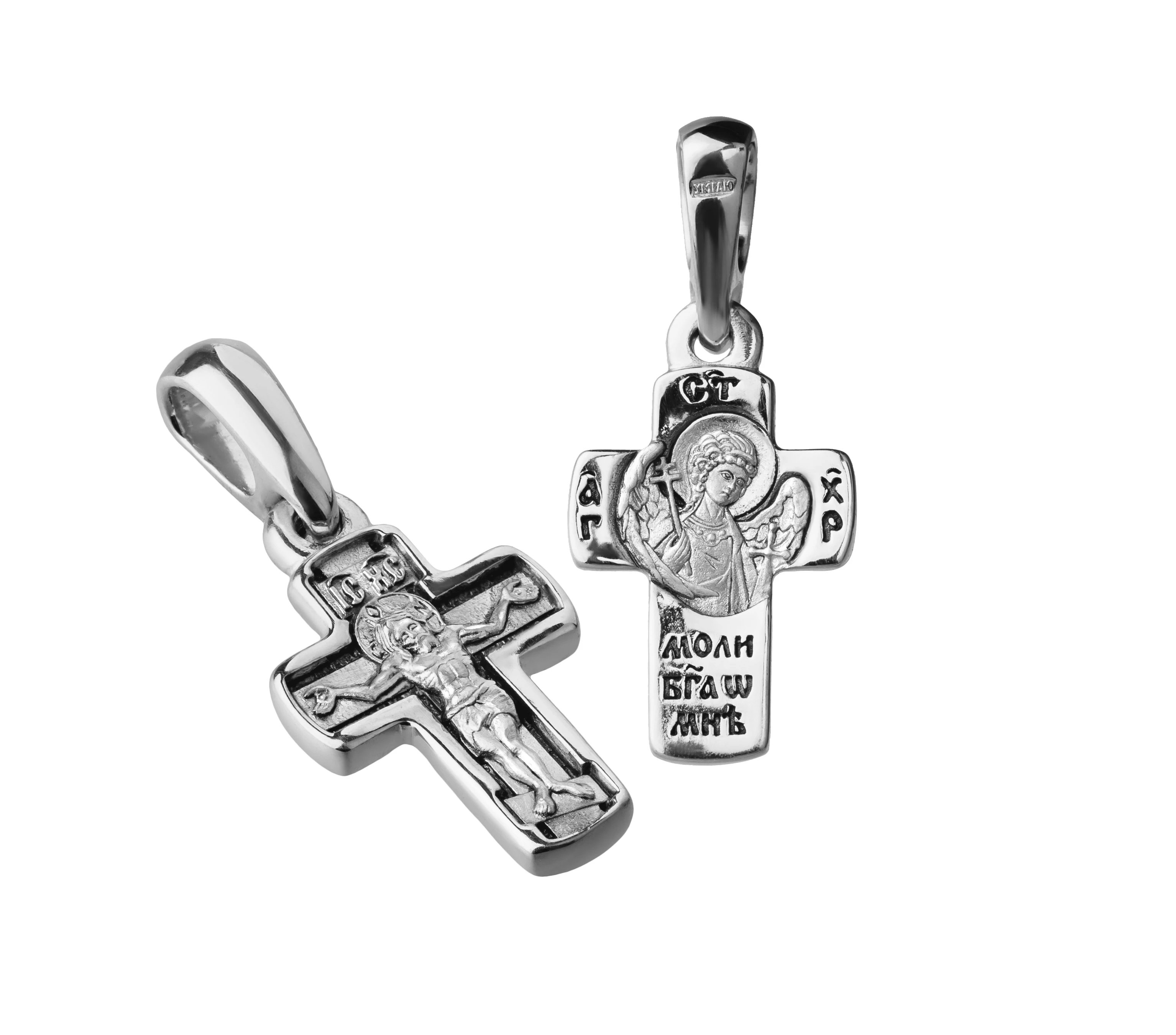 Крестик детский из ра. Крест с Ангелом нителем. Нилова Пустынь.|Подвески| |