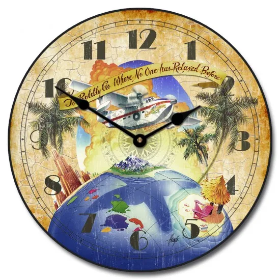 

Offset Printed Wooden Kids Room Wall Clock 35 cm Without Glass