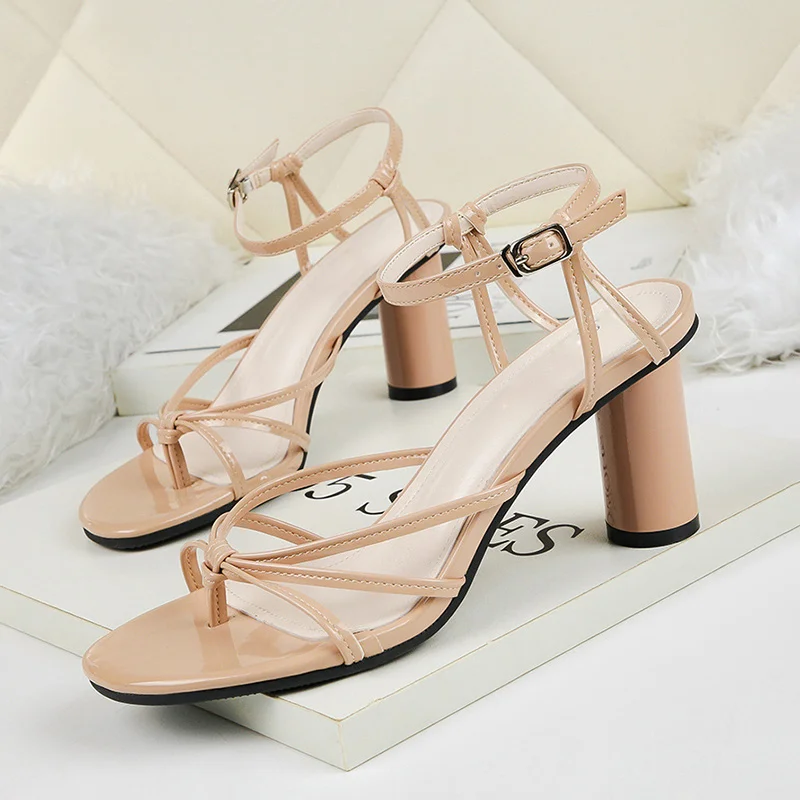 

2020 Women Classic Summer Cheap Shoes Lady Casual High Heels Sandals Female Gladiat Normal Size Red Black Apricot