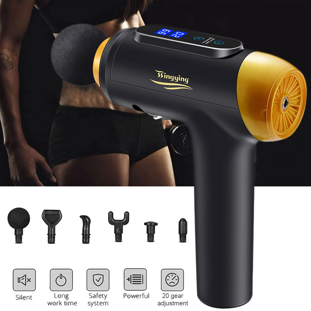 Fascial Gun LCD дисплей массажный пистолет глубокий мышечный массажер облегчение боли