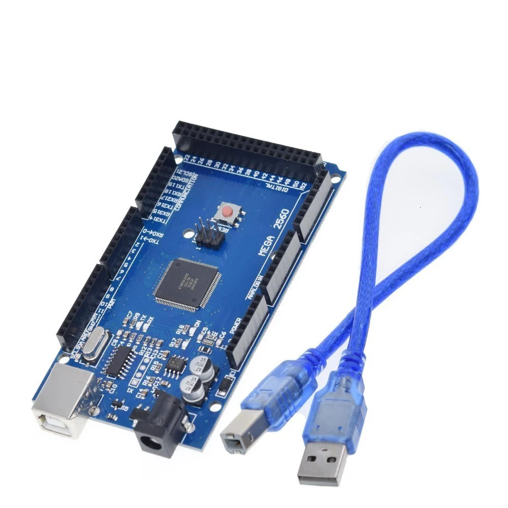 Макетная плата MEGA2560 MEGA 2560 R3 (CH340G) AVR USB с кабелем для arduino Wi Fi ESP8266|Интегральные