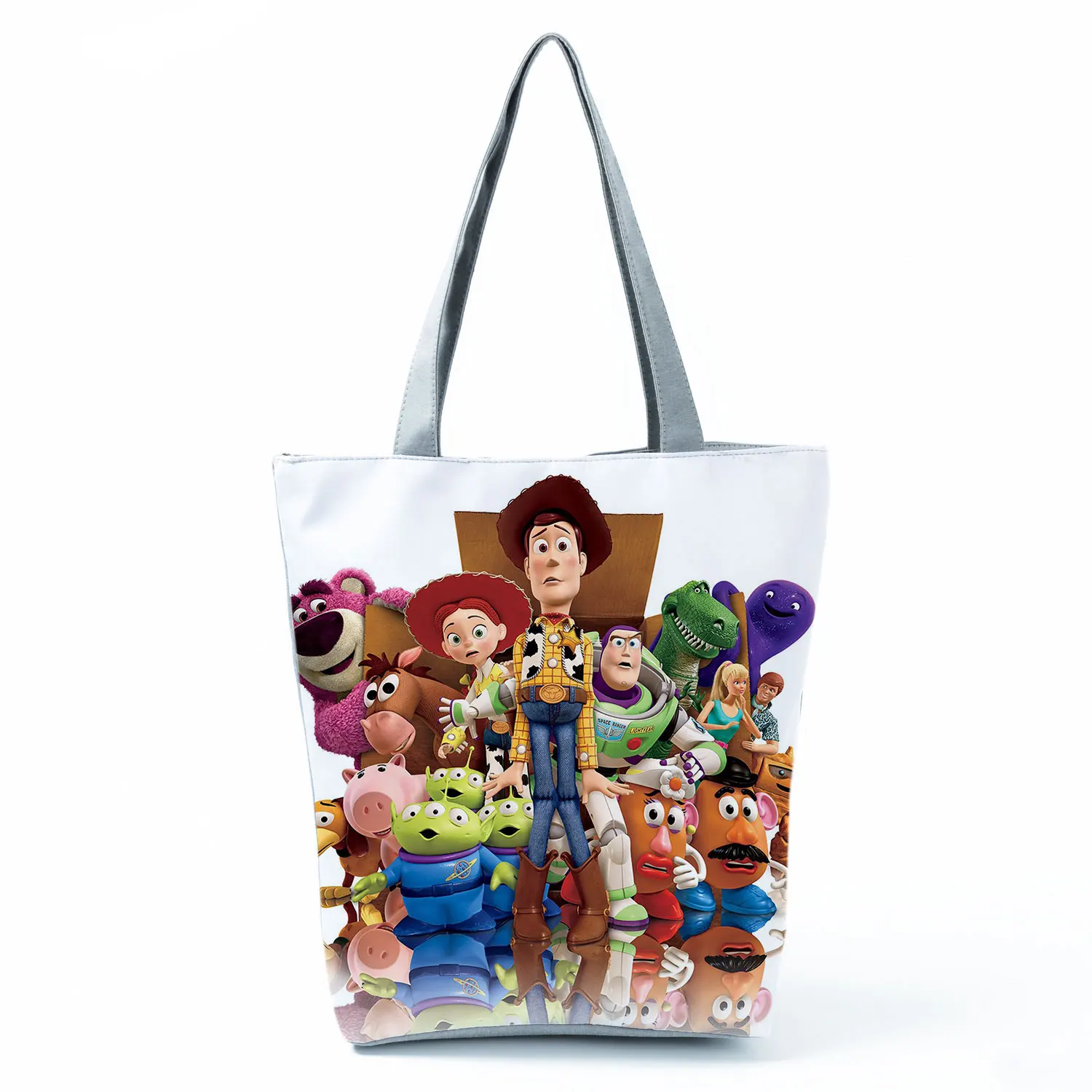 Disney Toy Story Handbags Cartoon Shoulder Bag High Capacity Shoppaing Bag Blue Lady Travel Beach Tote Eco Reusable Storage Bag