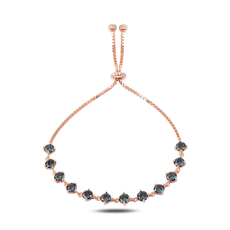 Silver 925 Sterling Mystic Topaz Gemstone Watercourse Elevator Bracelet | Украшения и аксессуары