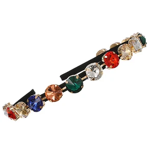 Повязка на голову женская ZHINI, разноцветная, со стразами, 2020