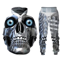 mechanical skull 3d printed hoodies pants sets autumn winter casual pullover sweashirt tracksuit set fashion mens clothing suit