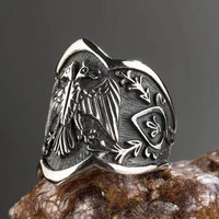 925 sterling silver dirilis ertugrul gazi thumb rings double headed eagle men jewelry plain model turkish special hoop zihgir
