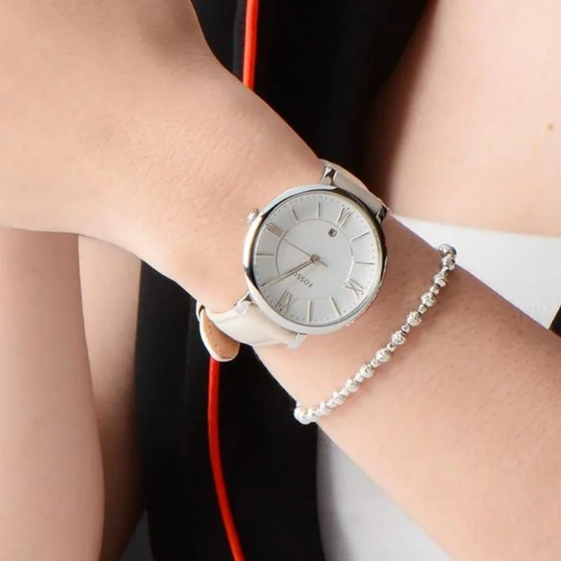 

Fosil Jacqueline Ladies Original Watch Analog 3ATM Waterproof Watch Woman Modern Chic Antique Business Clock Leather Band ES3793