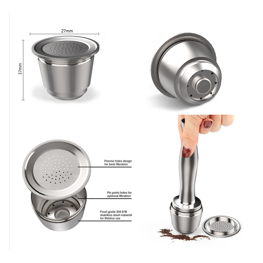 Многоразовые кофейные капсулы Nespresso фильтры из нержавеющей стали для кофемашины