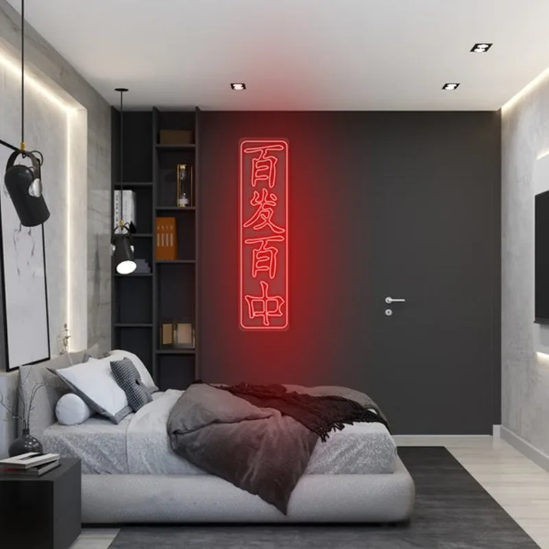 Custom Neon Sign Chinese Neon Hieroglyphs Led Neon Sign Light Led Lamp Home Room Decor Wall Decor Sign Art Decor