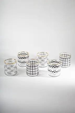 

Geometric Drinking Glasses Glass for water Glass 6PCS vasos de vidrio waterbottle bicchieri vet 260Cc