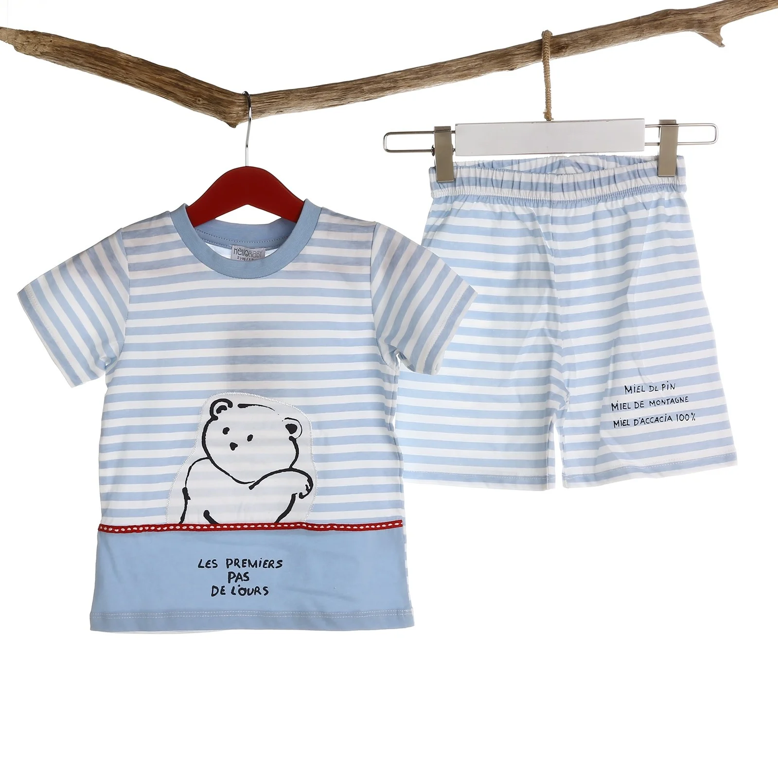 Ebebek HelloBaby/футболка с маленьким медведем для маленьких мальчиков комплект