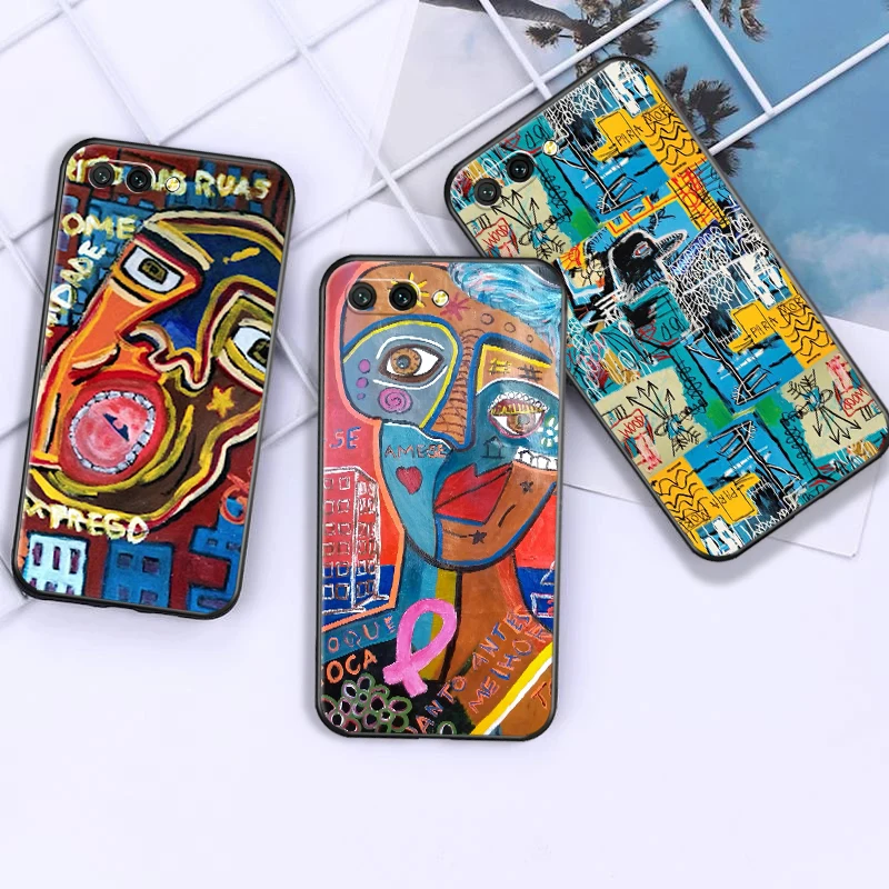 

INS Street Graffiti Oil Painting Phone Case For Huawei Honor 7X 8X 9 V9 9X 10 10i V10 V20 20i 30 Lite 50 Pro Fashion Back Cover