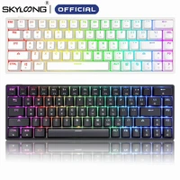 skyloong gk68s 68 keys gaming mechanical keyboard wireless bluetooth optical hot swap rgb backlight gamer keyboard for ipda gk61
