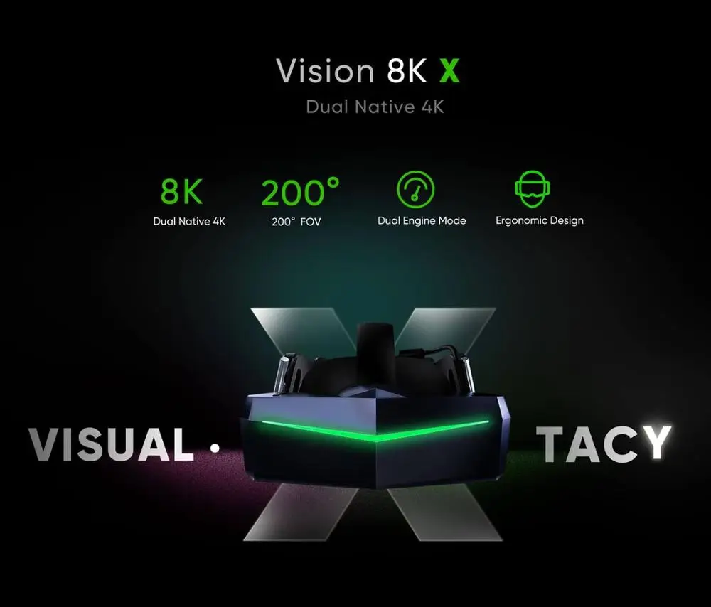Новые очки виртуальной реальности Pimax Vision 8KX гарнитура с 200 градусами FOV двойное