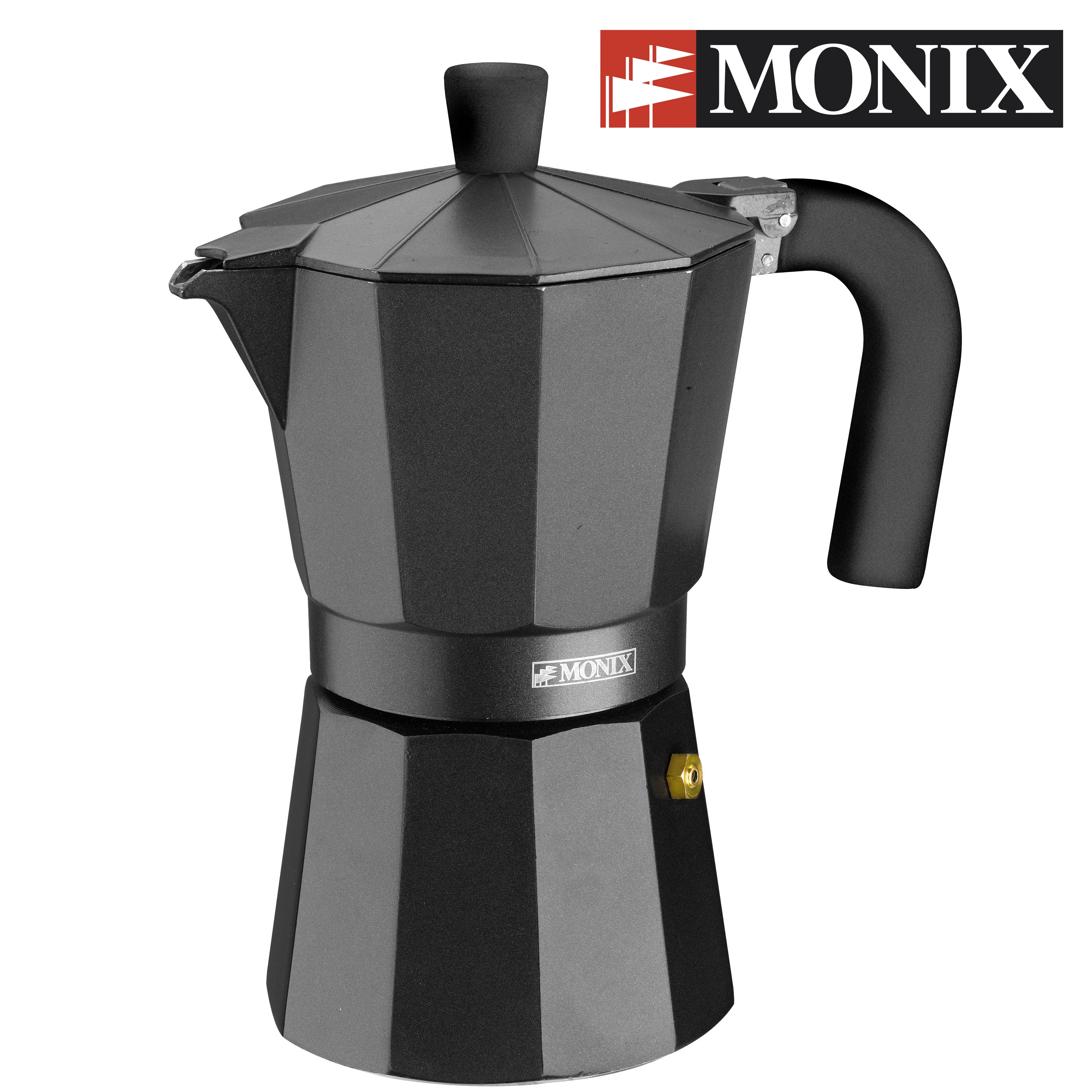 Monix алюминиевая Кофеварка Noir Vitro. От 1 до 12 чашек. Подходит для приготовления