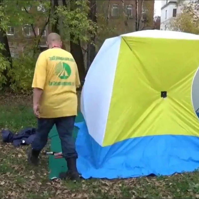 Палатка Куб 3 4 человек зимняя рыболовная палатка. трехслойная. Туристическая