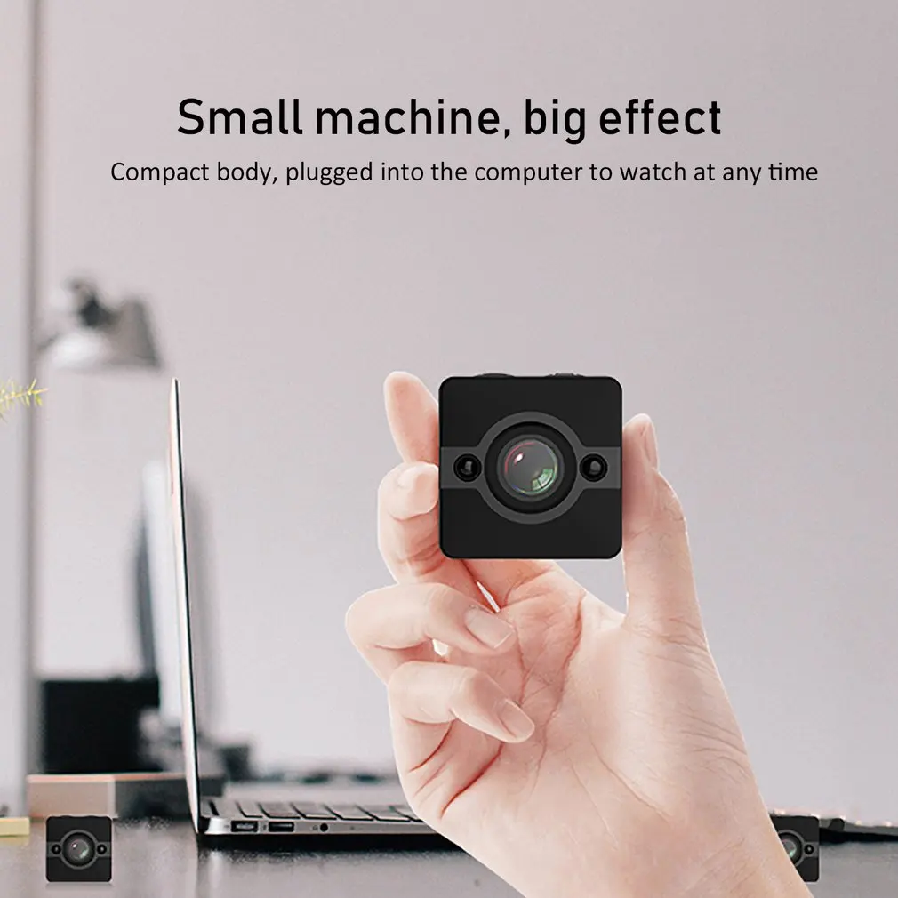 Портативная мини камера SQ12 с широкоугольным объективом и углом обзора 155