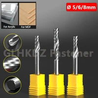 cut %c3%b8 5mm 6mm 8mm solid carbide single flute spiral router bit flat nose end mill cnc milling cutter for acrylic mdf solid wood