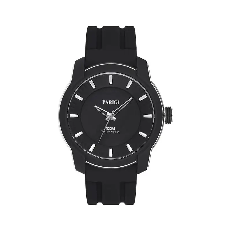 Часы мужские кварцевые черно белые модные спортивные водонепроницаемые