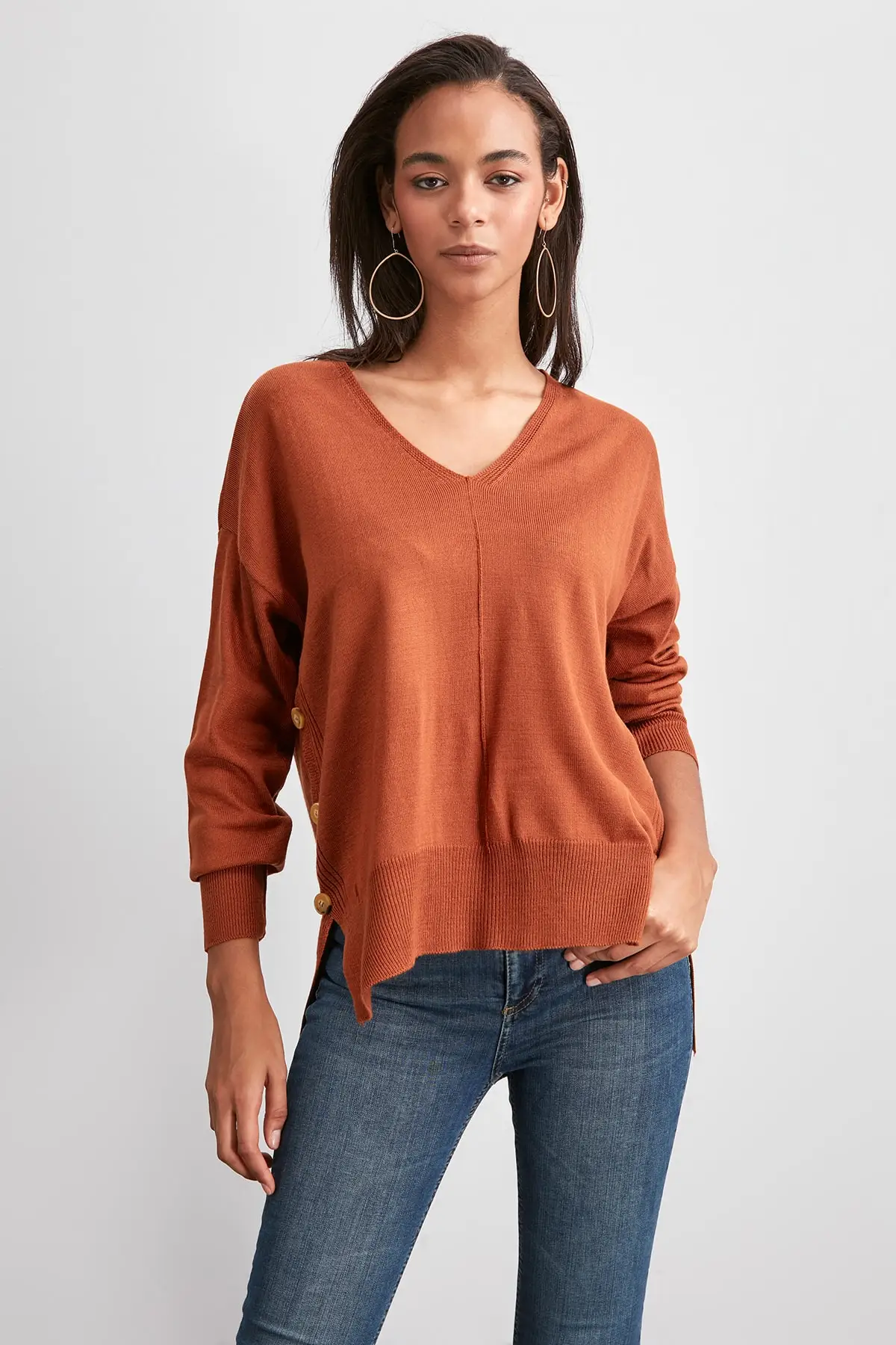 Трикотажный Свитер TWOAW20KZ1215 с кнопками |