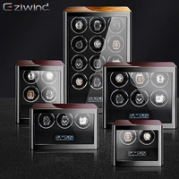 automatic watch winder box in wood shell piano finish with japanese quiet motor flexible pu leather watch pillows