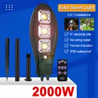 Уличный светодиодный фонарь на солнечной батарее, 2000 Вт, 2 в 1