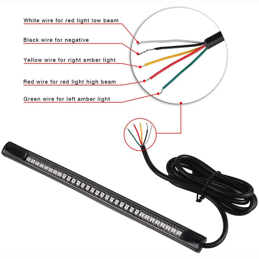 Гибсветильник Светодиодная лента для мотоцикла 48 светодиодов Задний сигнал