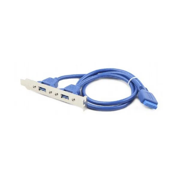 2 x USB кабель для задней панели GEMBIRD CC USB3 RECEPTACLE серебристо синий (0 45 см)|USB-адаптеры| |