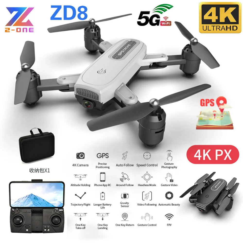 Квадрокоптер ZD8 RC 4k с камерой HD 1080P GPS 2 4 ГГц|Радиоуправляемые вертолеты| |
