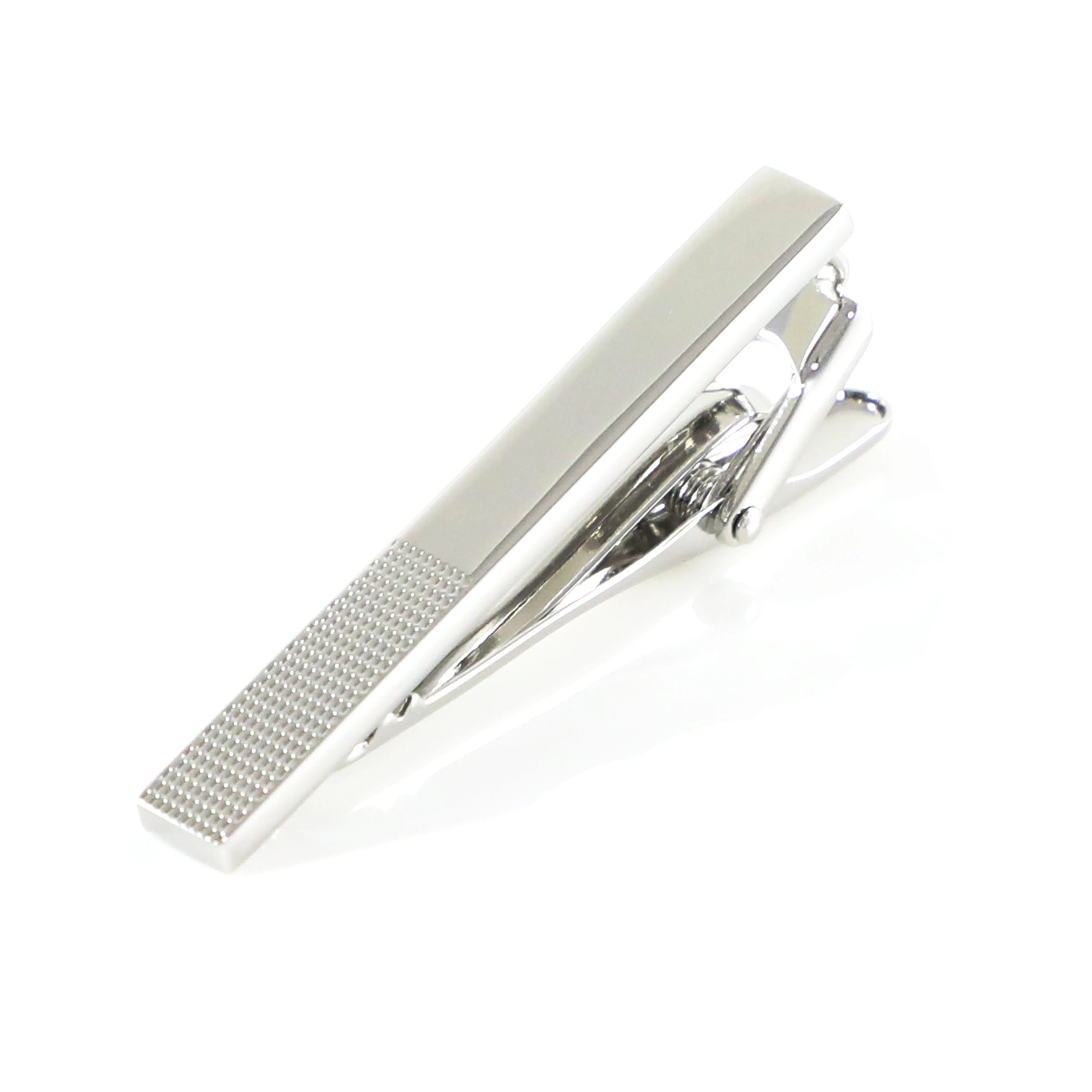 Классический галстук-бабочка модный серебряный тон узор в горошек зажим для