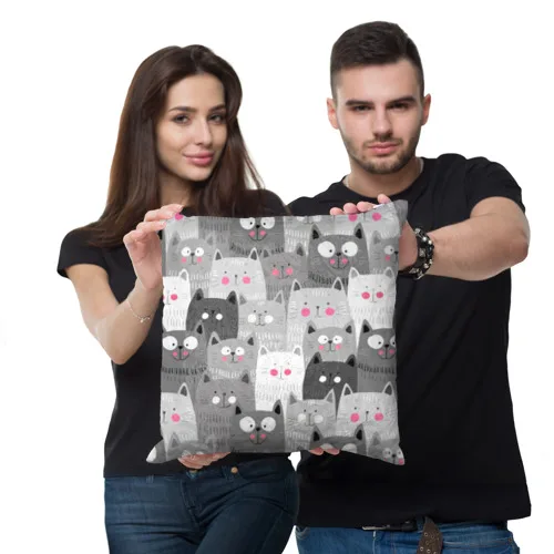 Подушка 3D Котейки для дома и дачи отдыха путешествий Отличный подарок!