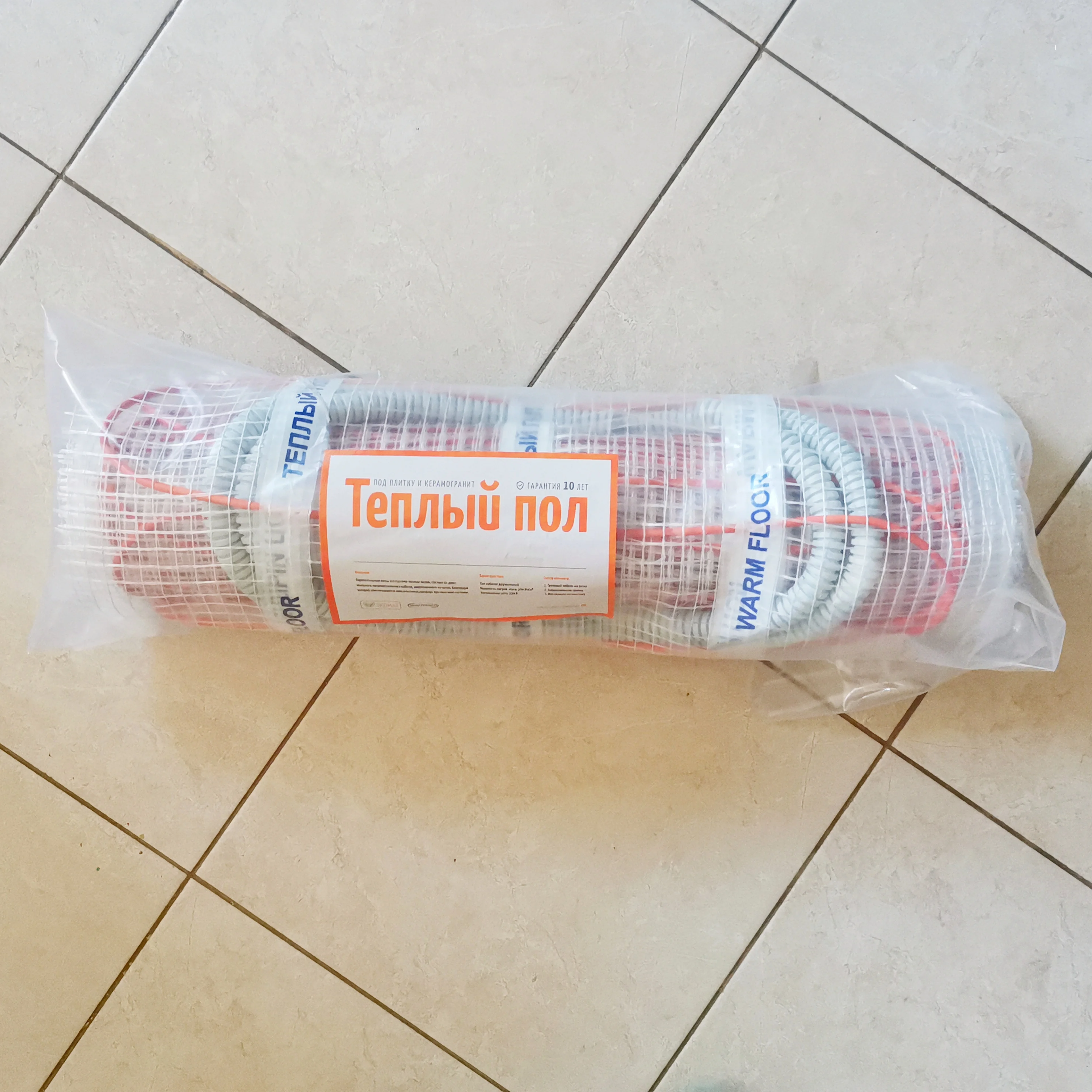 Warm floor electric and thermoregulator 70.26 MST 1 heating mat 160 W/m2 double core in tile glue/screed 5-8mm | Обустройство дома