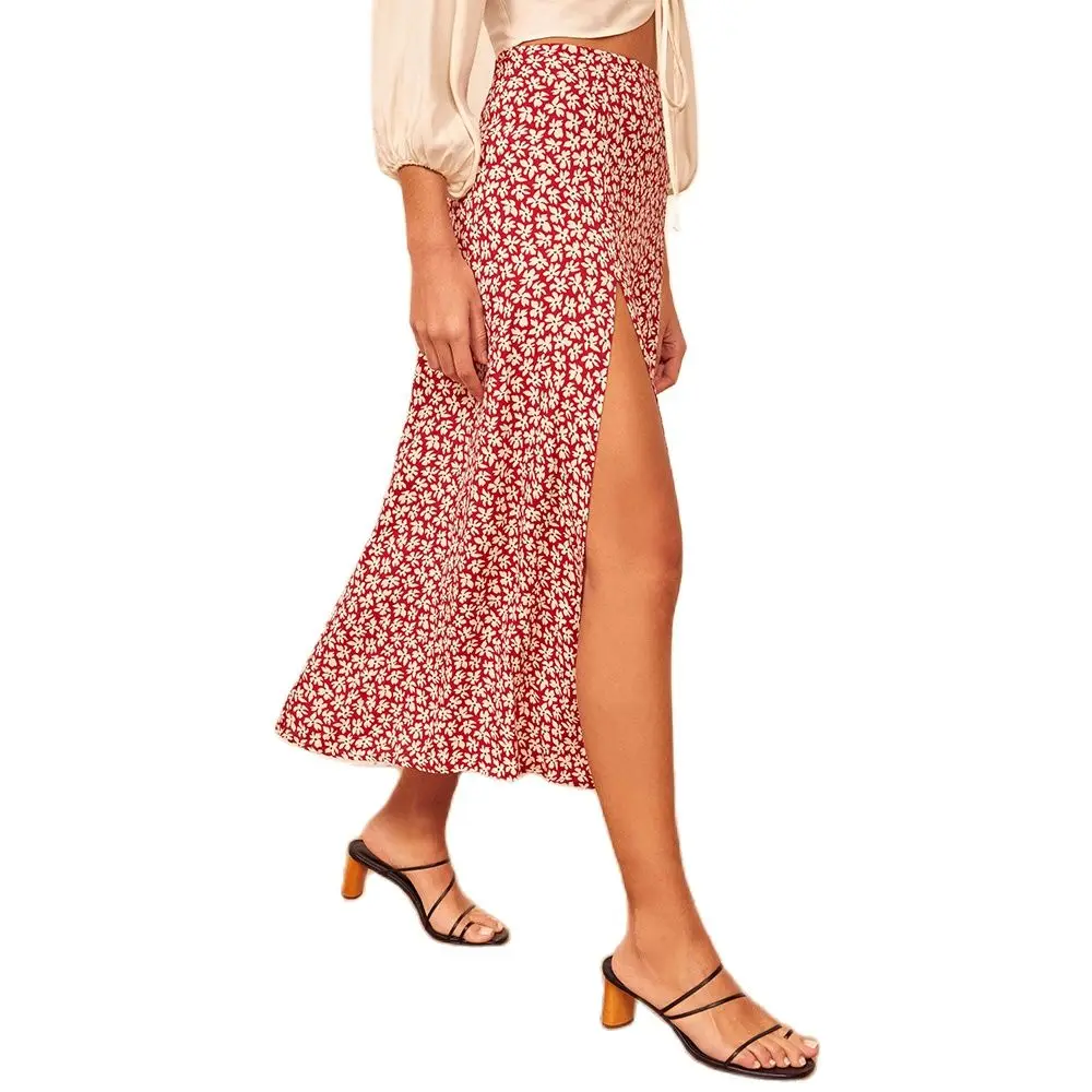 Женская юбка модные элегантные винтажные черные юбки с цветочным рисунком