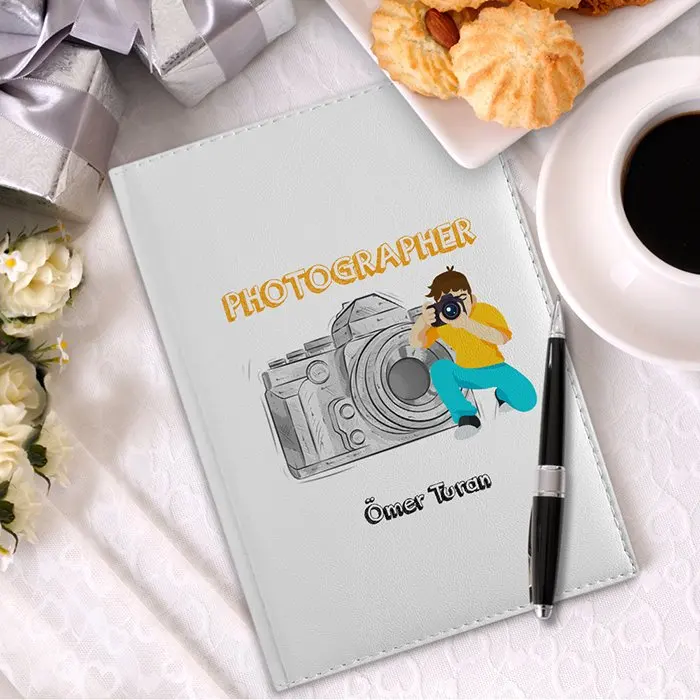 

Personalized Professional Photographer 2020 White Leather Organizer-2