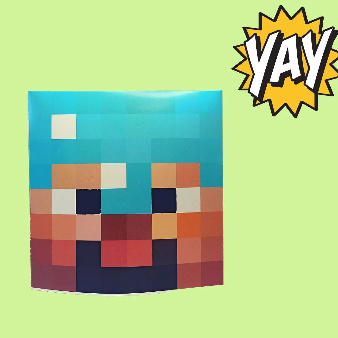 Mask head box Diamond Steve from Minecraft | Party Masks