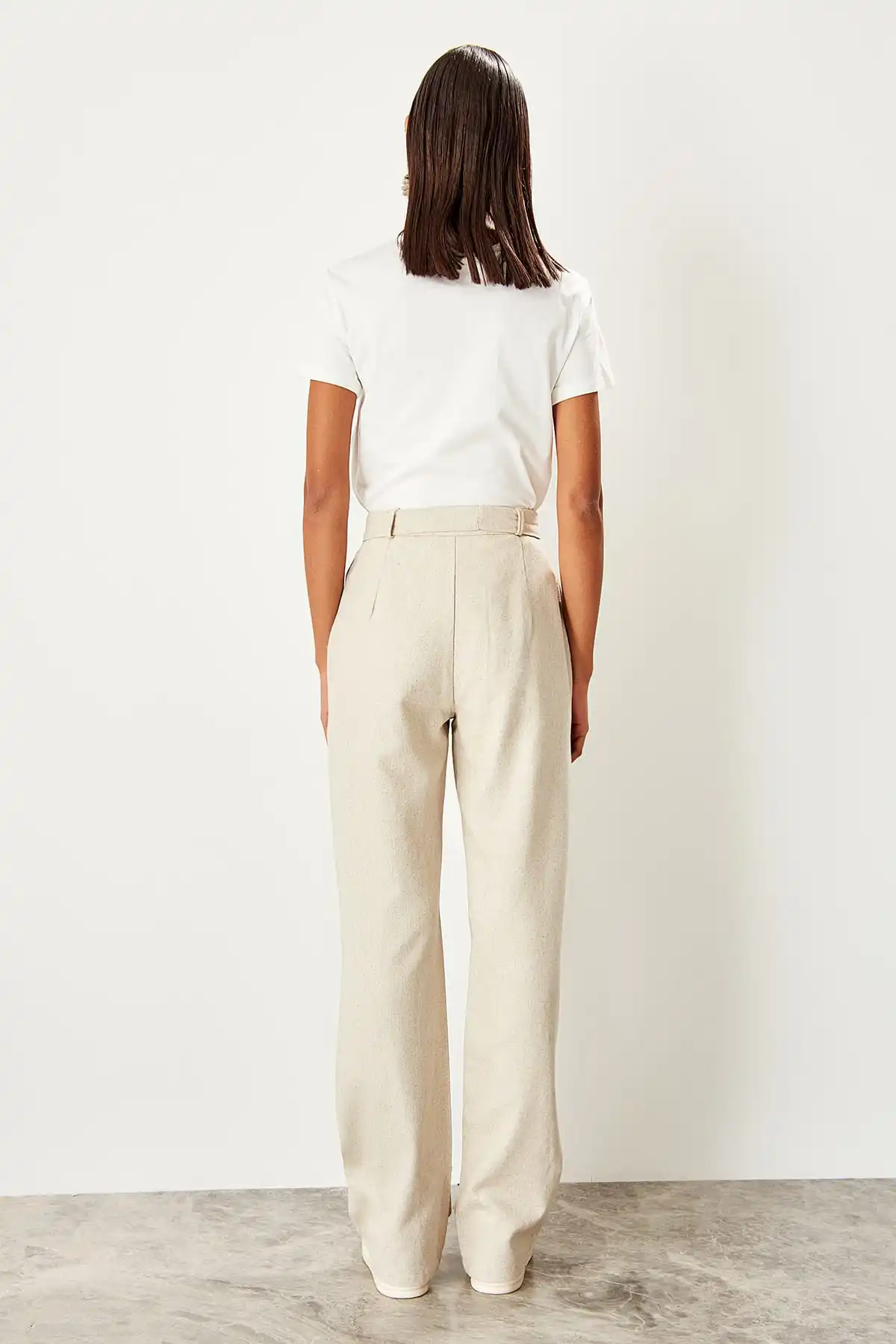 Trendyol каменная шнуровка детальные брюки TWOSS19AP0202 | Женская одежда