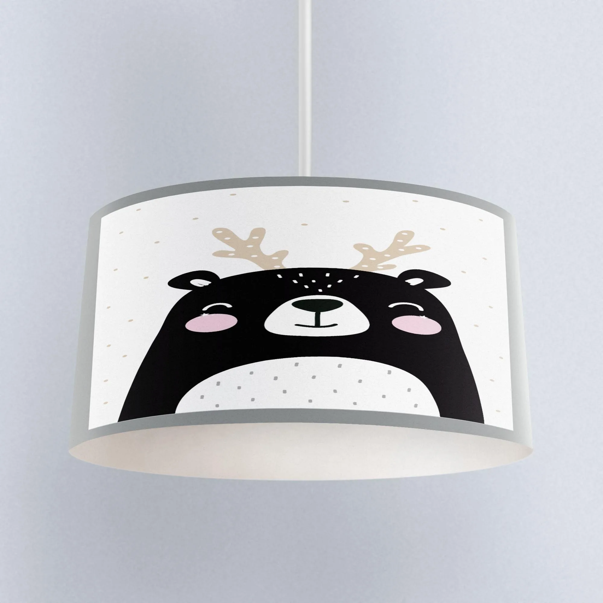 Еще черный Белый Цвет Олень Забавный скандинавский печати шелковой ткани дети