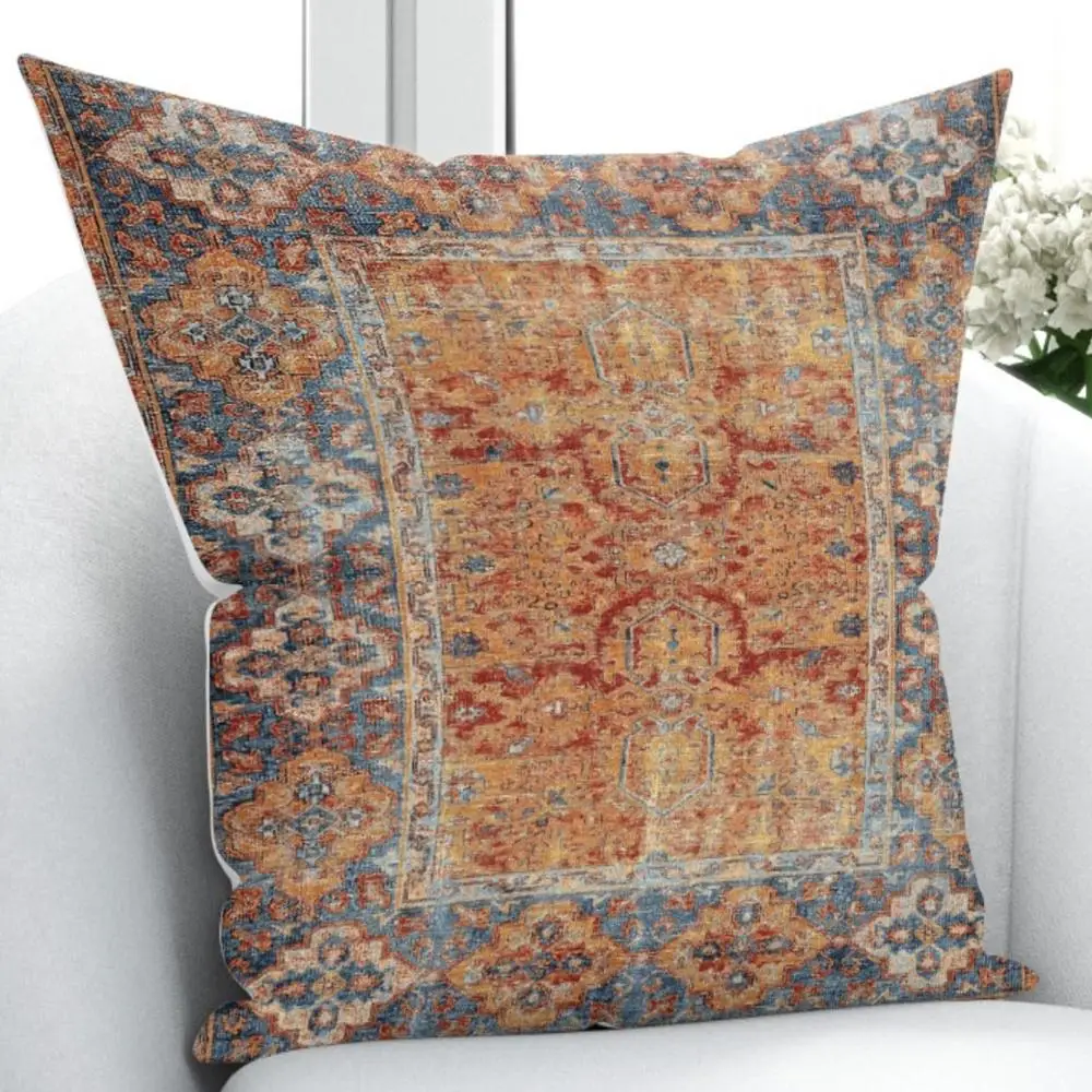 

Else Brown Orange Vintage Turkish Ottoman Design 3D Print Throw Pillow Case Cushion Cover Square Hidden Zipper 45x45cm