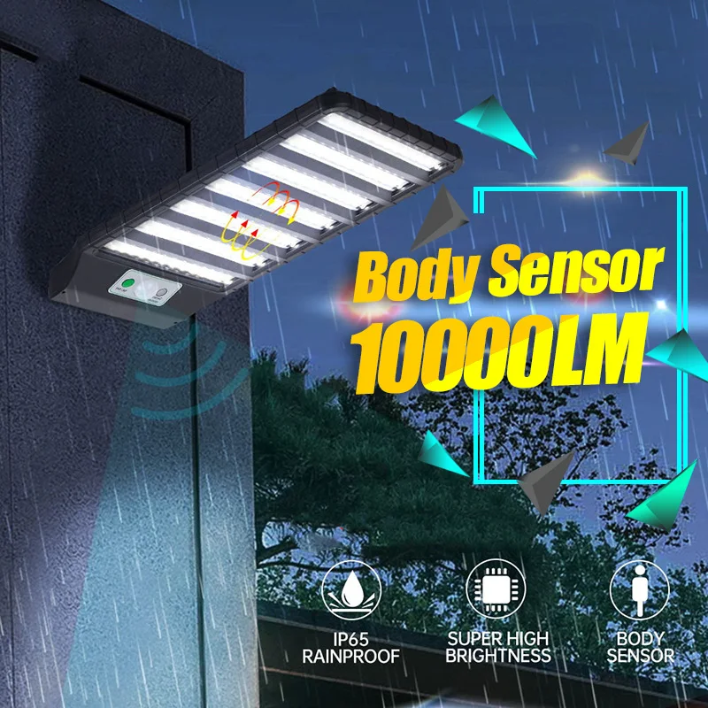 

5000W Indoor Outdoor LED Solar Light Powerful Solar Lamp 3 Modes Waterproof 98LED Garden Light Street Lights With Motion Sensor