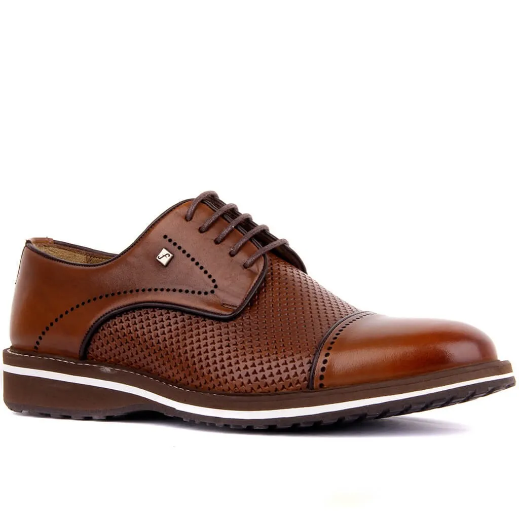 

Fosco Lace-Up Men's Classic Shoes Comfort Outsole Genuine Leather Tan-Brown Colour