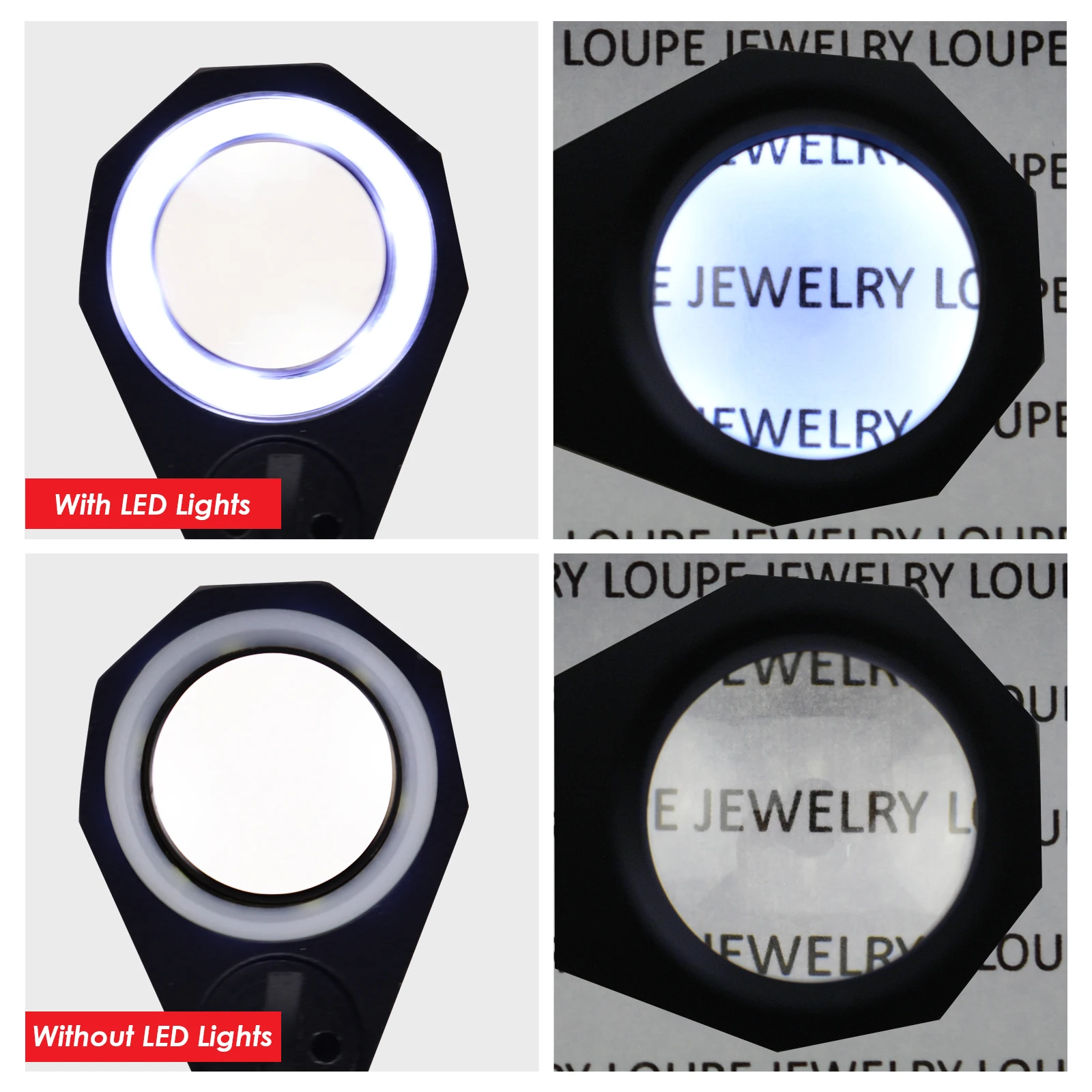 10x увеличение ювелирных изделий Лупа тройник LED 21 мм Диаметр оптического