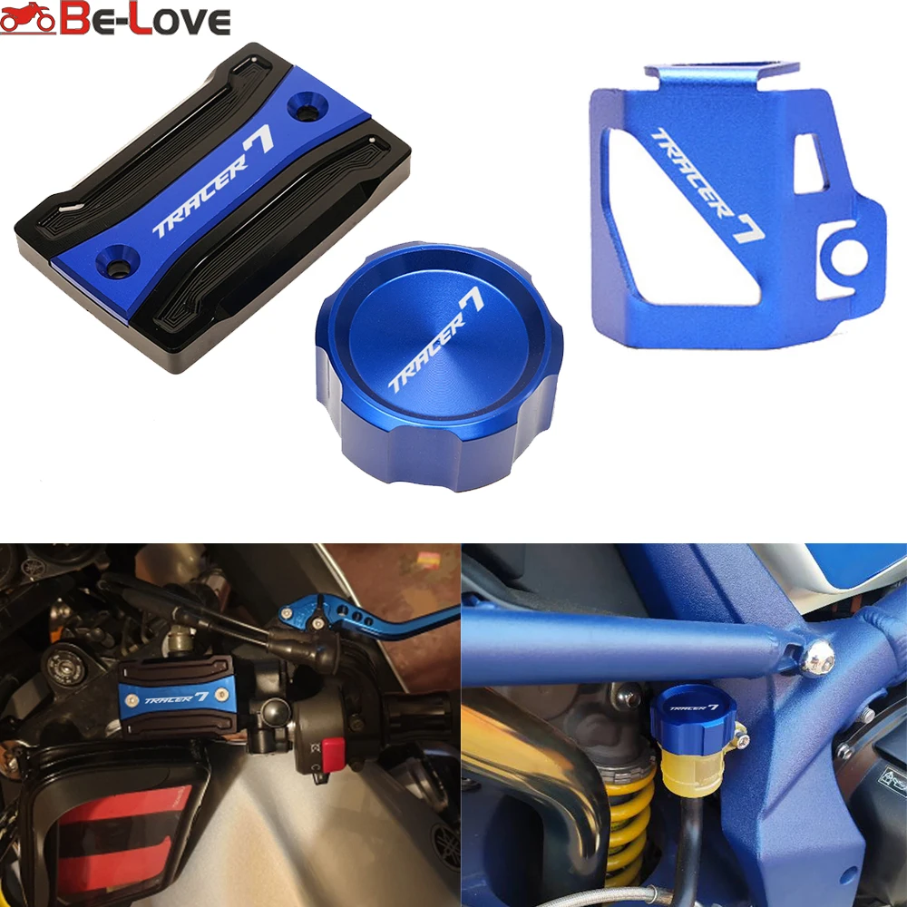 

For YAMAHA Tracer7 Tracer 7/GT 2021 Motorcycle Front Rear Brake Fluid Oil Tank Reservoir Cover Cap & Guard Cover Protector