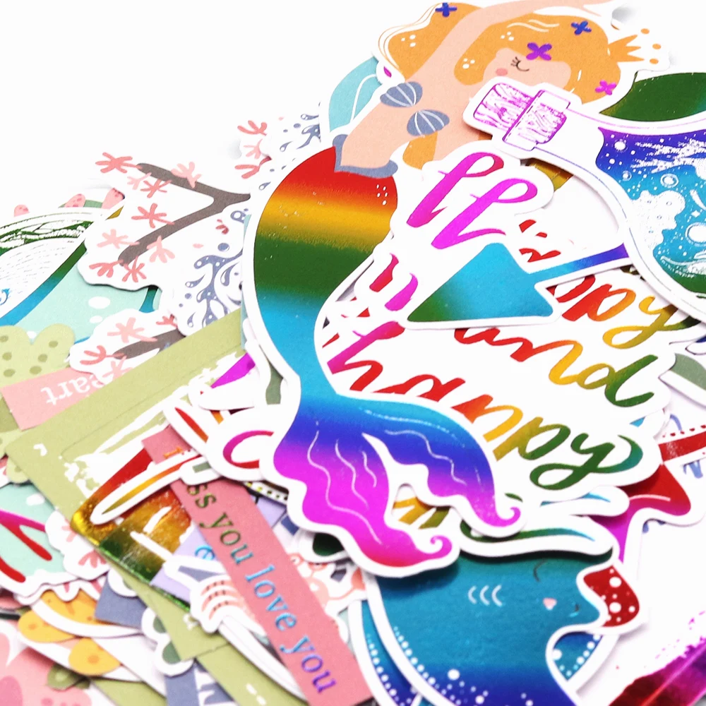 Creative Path 142 Stück Regenbogen-Journal-Papier-Stanzformen Ephemera Meereskreaturen Meerjungfrau Scrapbooking-Stanzformen für Bastelarbeiten und Kartengestaltung – Detail 7