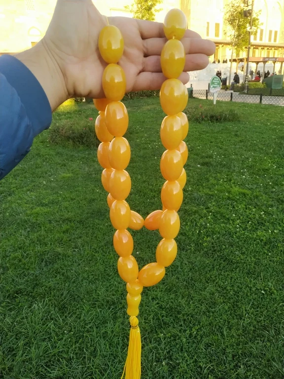 

Ottoman Faturan German Amber Sandalous Misbaha Prayer Beads Islamic Gift Tesbih Tasbeeh Tasbeh Rosary Tasbih #40C