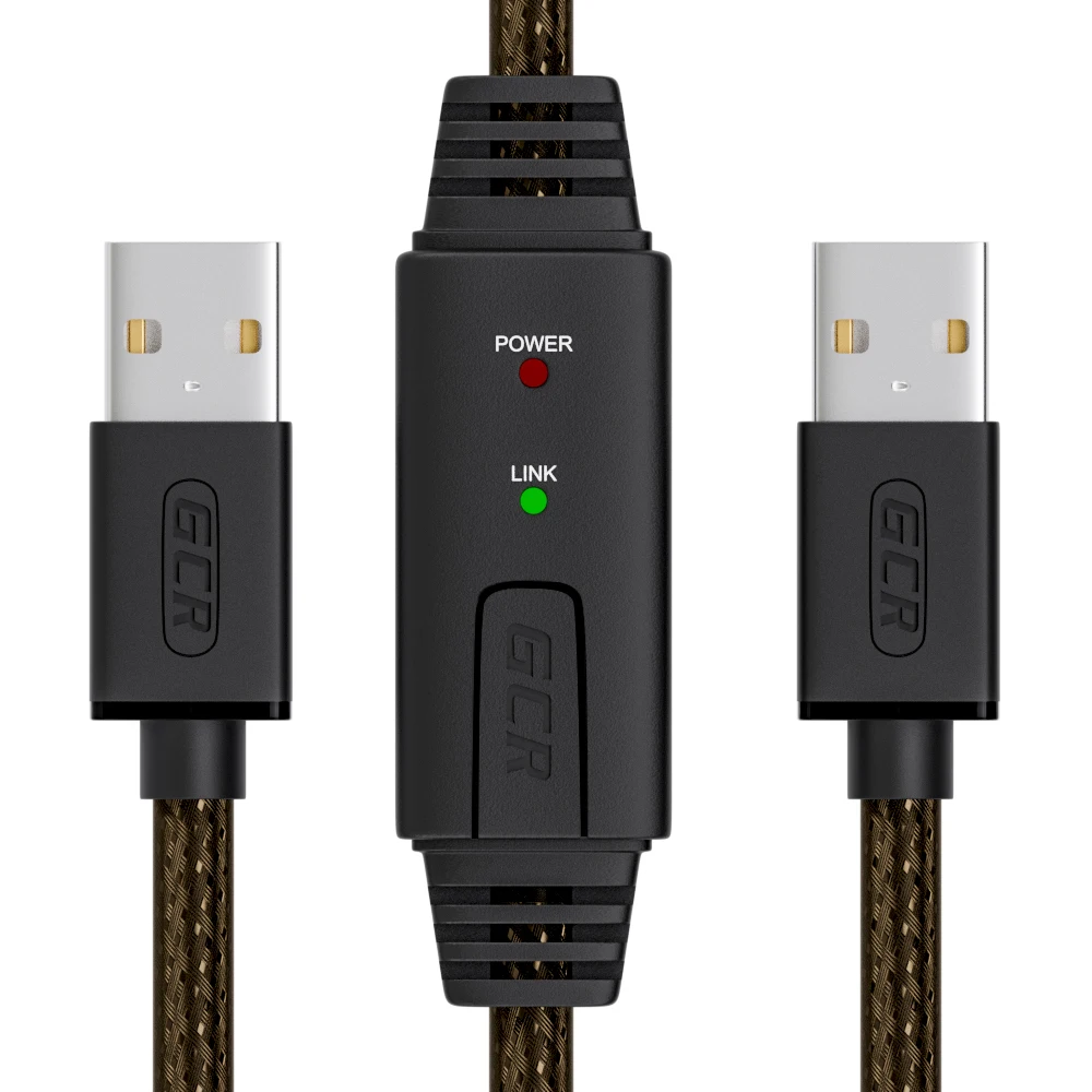 GCR Активный кабель USB с усилителем и доп питанием для ПК ноутбук удлинитель