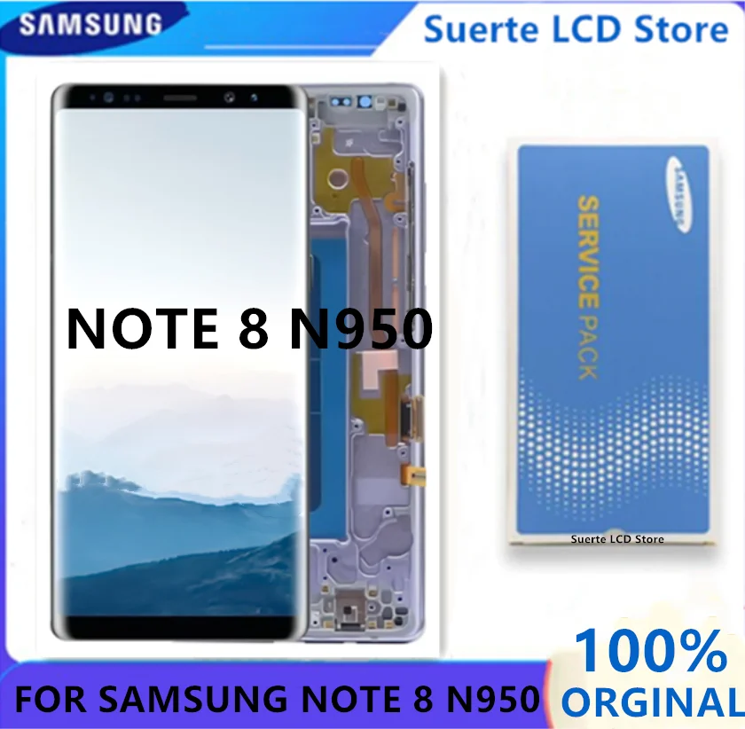

AAA+ Original 6.3 AMOLED LCD For Samsung Galaxy Note 8 N950 N950F N9500 N950U Display Touch Screen Digitizer Assembly With Frame