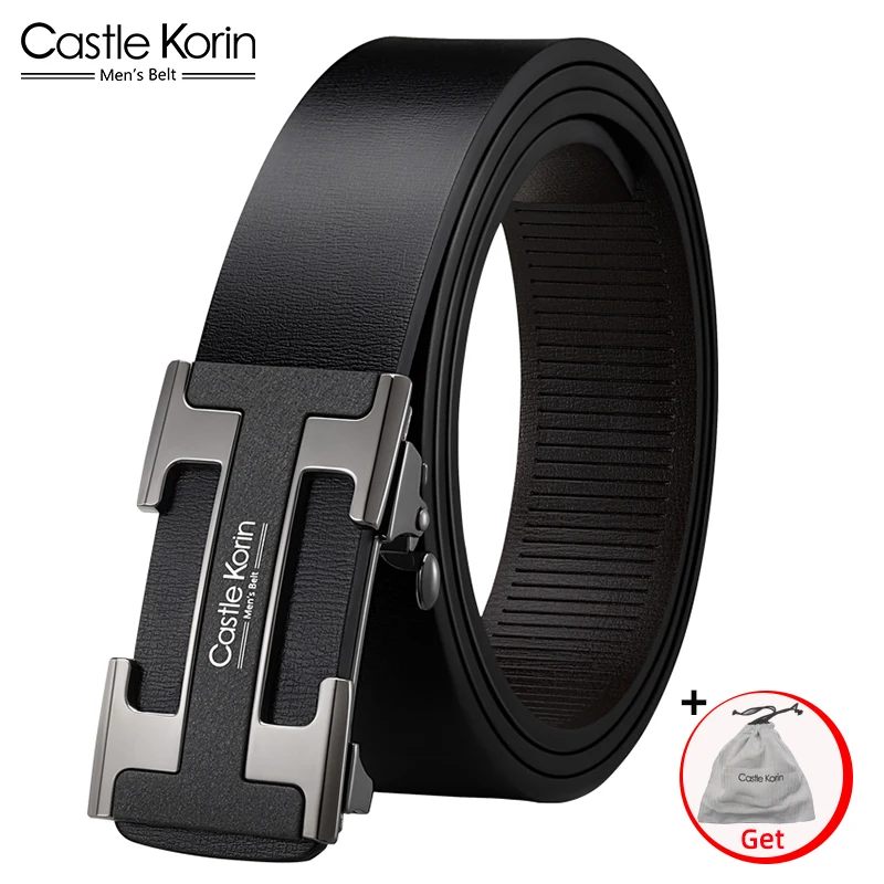 

Castle Korin Fashion Genuine Leather Luxury Belt For Men High Quality Original Cowskin Belts Strap Male Metal Automatic Buckle